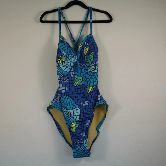 Lilly Pulizer, Size 8, Women's One-piece Swimsuit, Mosaic Blue Classic - Picture 1 of 6